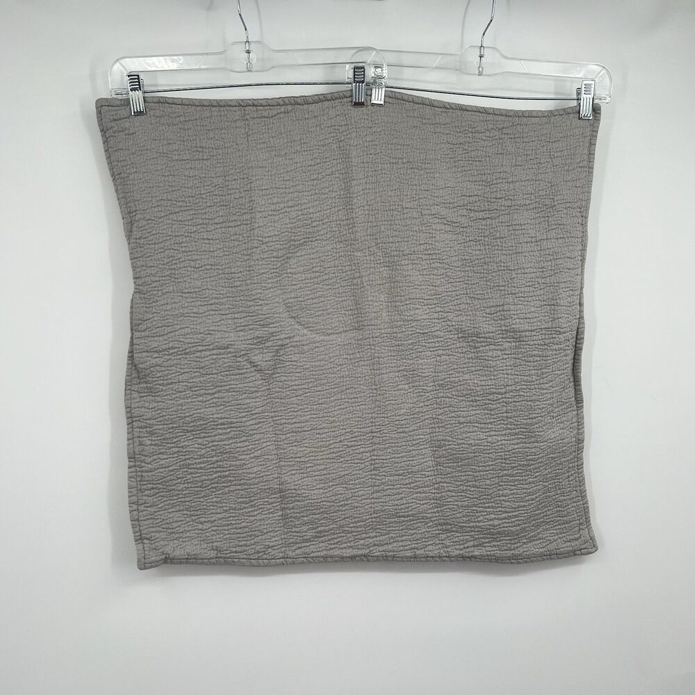 West Elm Green Organic Cozy Cotton 26x26 Gray Textured Jacquard Pillow Cover